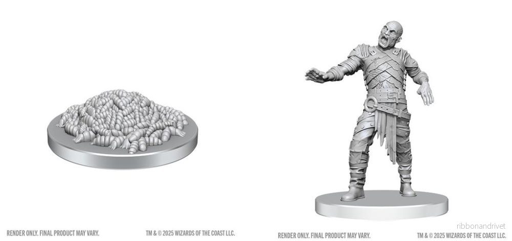 D&D Nolzur's Marvelous Miniatures: Swarm of Rot Grubs & Rot Grub Victim