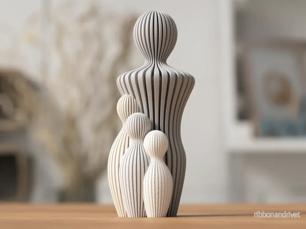 Fars dag-skulptur med 3 barn Fars dag-skulptur med 3 barn