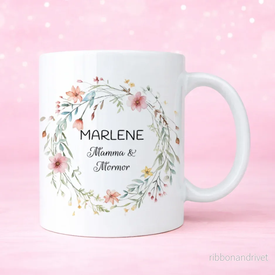 Vilda blommor | Mamma | Personlig mugg Vilda blommor | Mamma | Personlig mugg