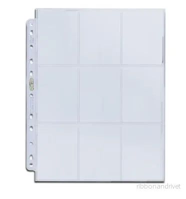 UP - Silver 9-Pocket Pages (11 Hole) Display (100 Pages)