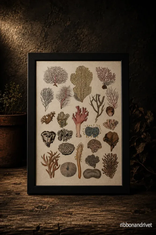 Botanisk poster, Koraller Botanisk poster, Koraller