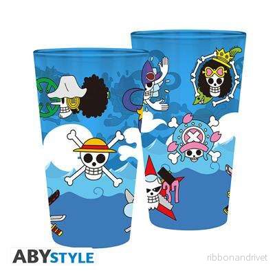 ONE PIECE – Stor Glas – 400 ml – Skallar – Förpackning ONE PIECE – Stor Glas – 400 ml – Skallar – Förpackning
