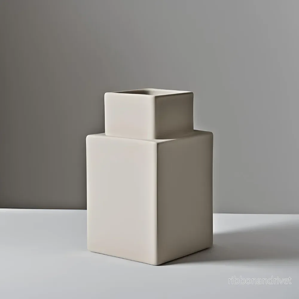 Modern och minimalistisk kvadratisk vas