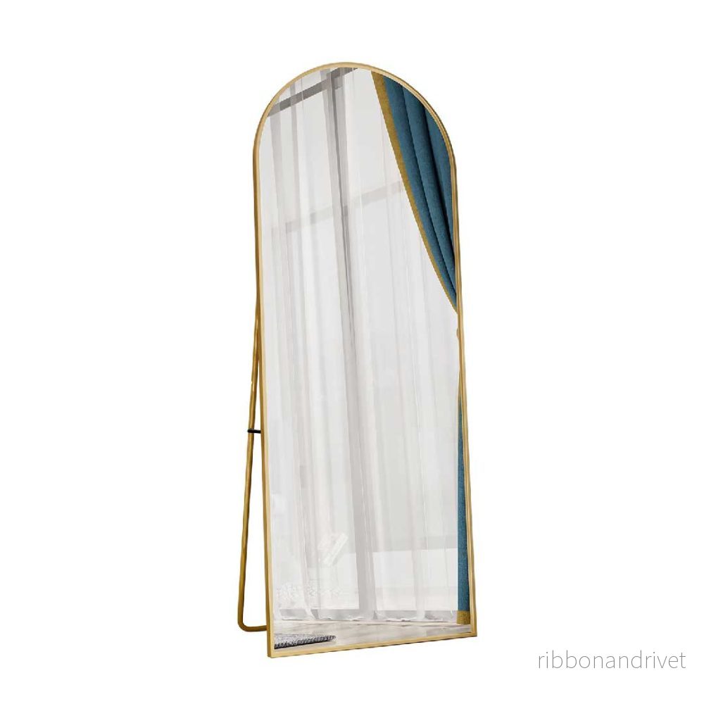 Yelenaro bågformad helkroppsspegel 162×53 cm – Metallram i guld eller svart - Bild 3