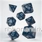 Shimmering Llama Dice Set - Glittering Dark Blue & White - Bild 2