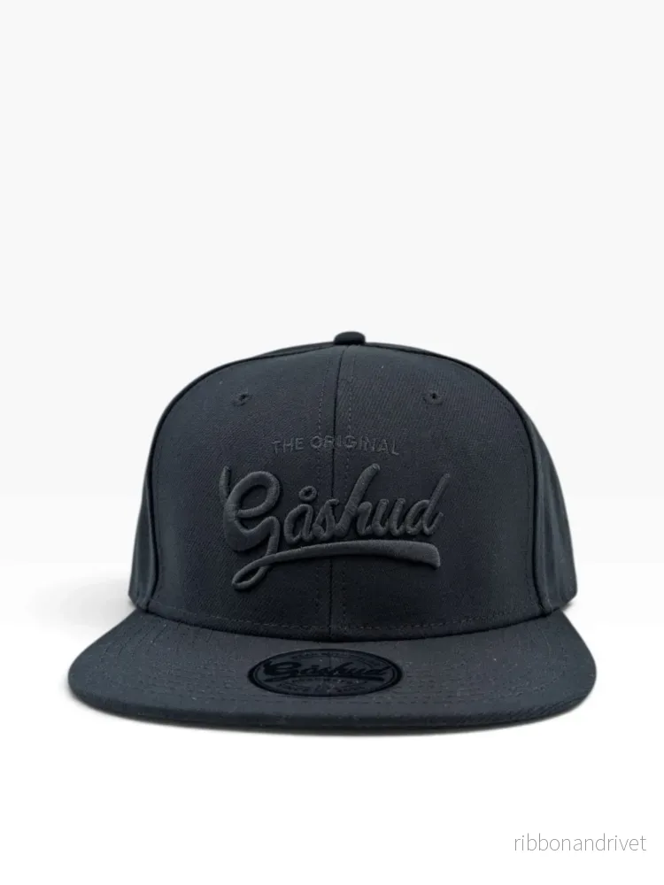 Gåshud Original Script Snapback Keps – Flat Brim Black Edition - Bild 2