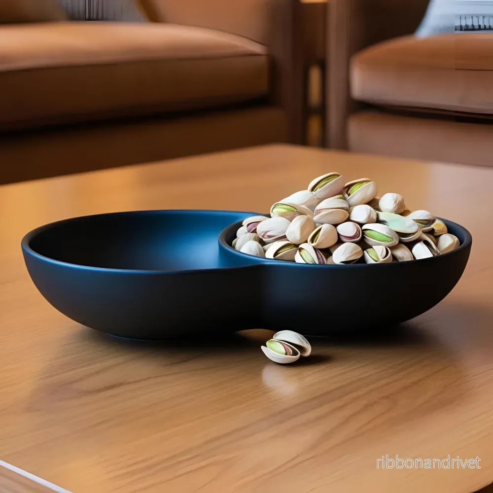 Modern snackskål med två separata fack