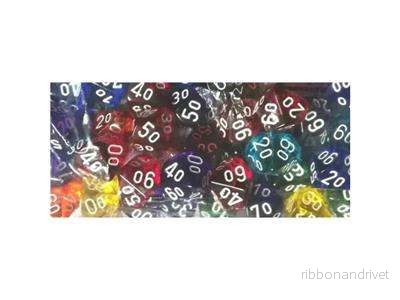 Chessex Translucent d10 Tärningar - 50 Pack
