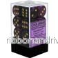 Chessex Gemini 16mm d6 Dice Blocks - Black-Purple with Gold (12 Dice) - Bild 2