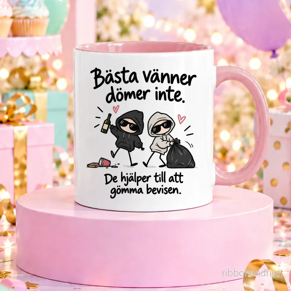 Bästa vänner dömer inte | Rolig mugg - Bild 2