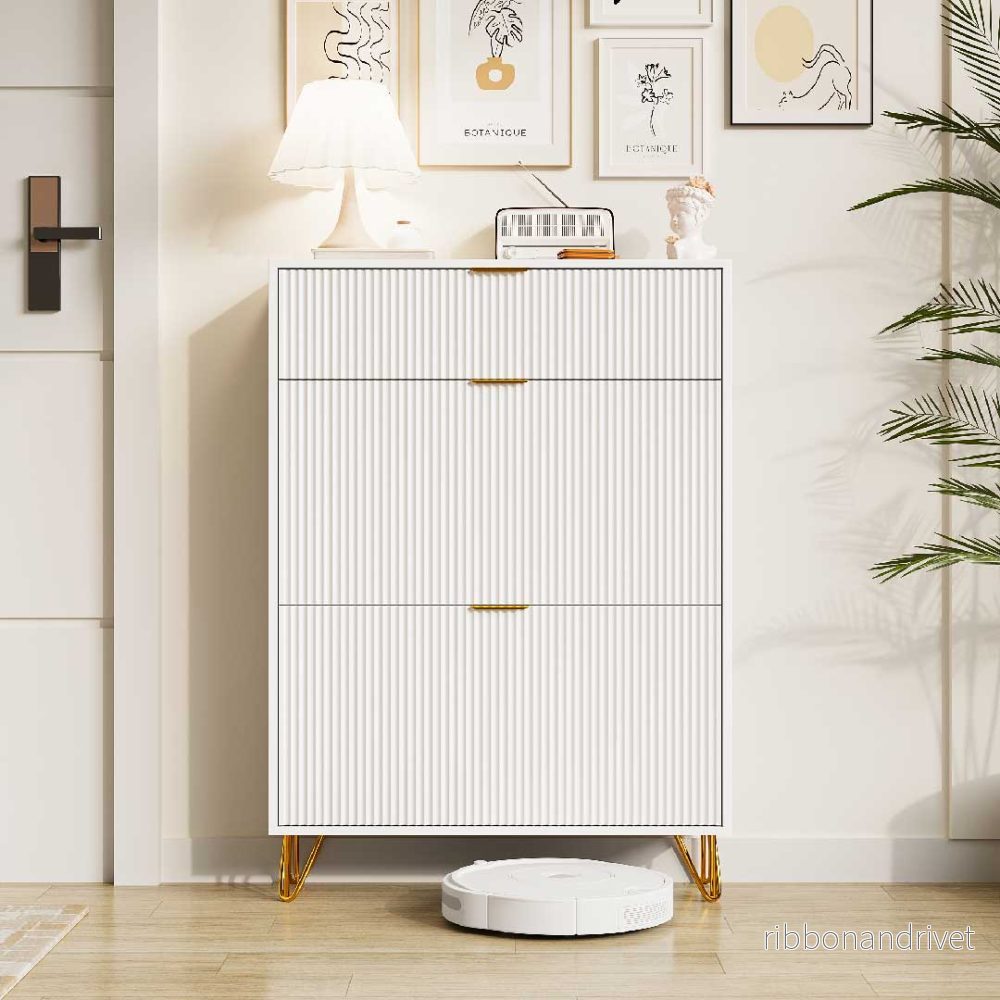 Yelenaro skoskåp med 2 luckor & hylla – Smal hallmöbel 80×24×118 cm Yelenaro skoskåp med 2 luckor & hylla – Smal hallmöbel 80×24×118 cm