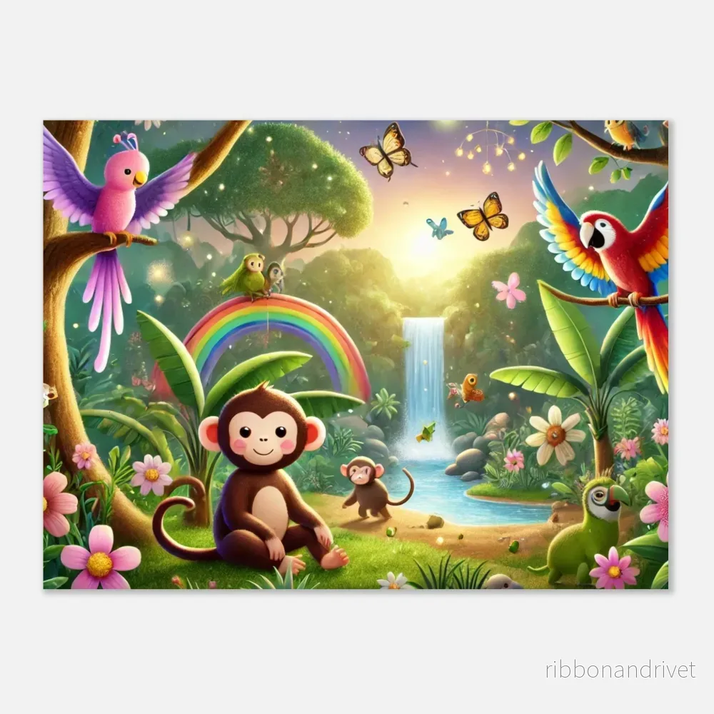 Klassisk poster på matt papper med fantasifullt djungelmotiv finns i flera storlekar Klassisk poster på matt papper med fantasifullt djungelmotiv finns i flera storlekar