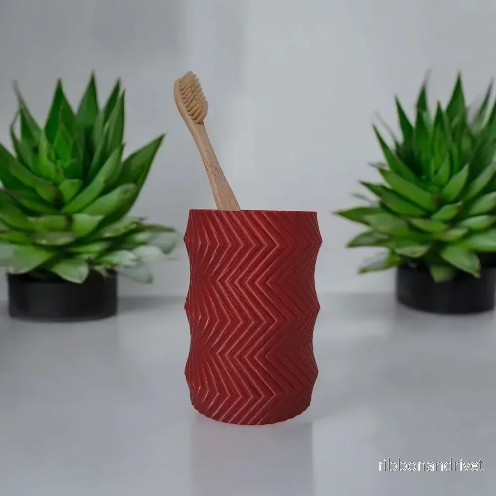 Elegant blyertshållare och tandborsthållare i kugghjulsdesign - Bild 3