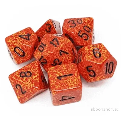 Chessex Speckled Polyhedral 7-Die Set - Fire