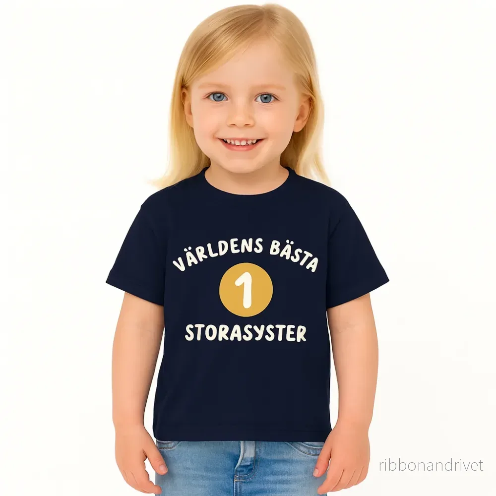 Storasyster T-shirt – Värdens Bästa Storasyster T-shirt – Värdens Bästa