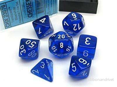 Chessex Translucent Polyhedral 7-Die Set - Blue/White