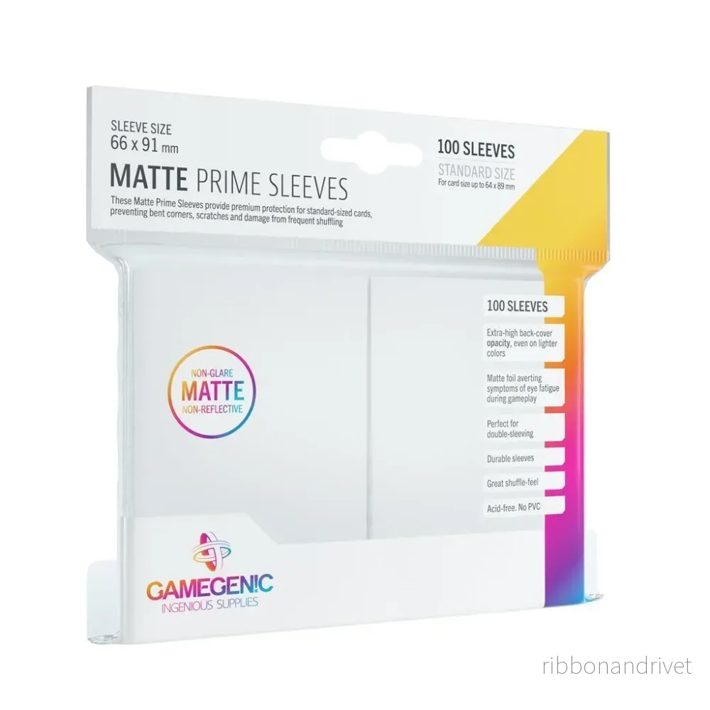 Gamegenic Matte Prime Sleeves Vit (100 Ärmar)