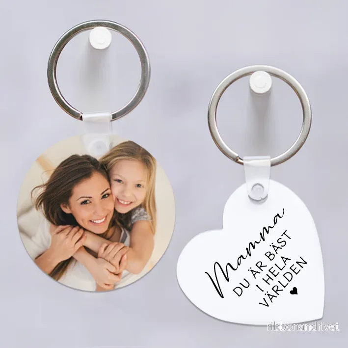 Nyckelring 5 cm | Fotonyckelring med text