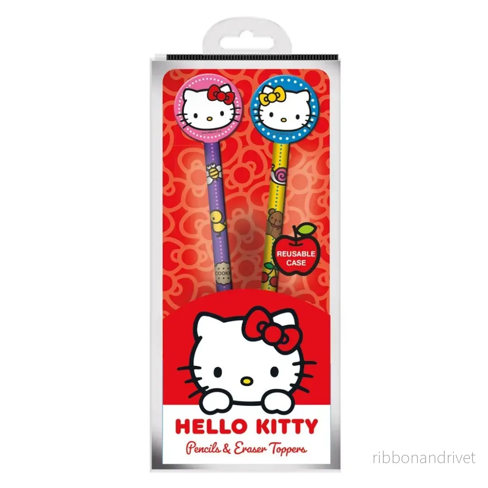 Hello Kitty (Sisters) Blyertspennor och Toppers 2-Pack Hello Kitty (Sisters) Blyertspennor och Toppers 2-Pack