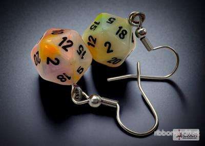 Chessex Hook Örhängen Festive Circus Mini-Poly d20 Par Chessex Hook Örhängen Festive Circus Mini-Poly d20 Par