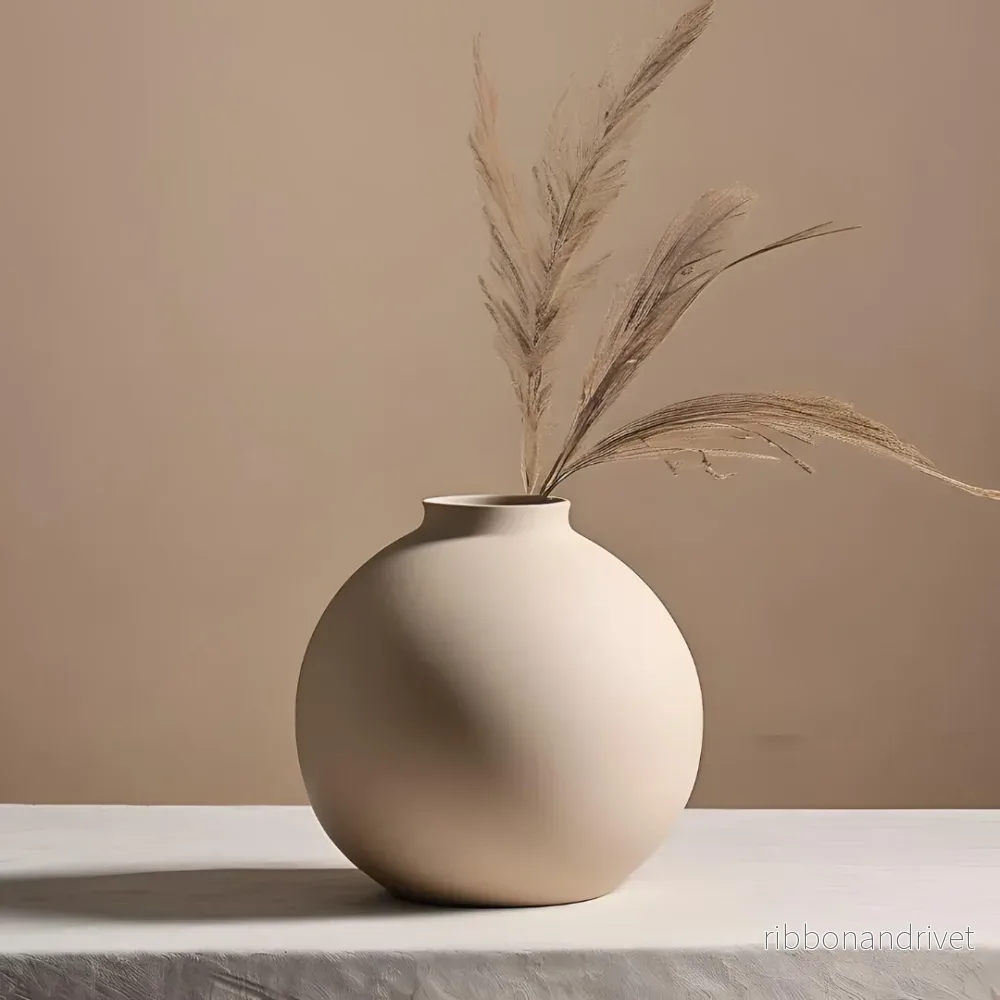 Rund minimalistisk designvas för färska blommor