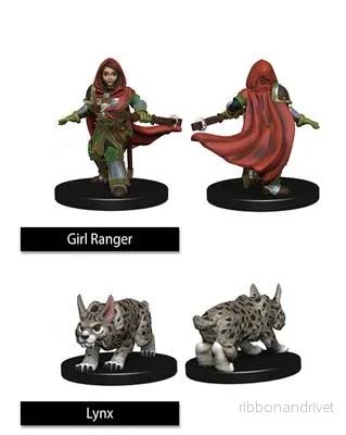 WizKids Målad Miniatyr: Flicka Ranger & Luchs