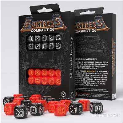 Fortress Compact D6: Svart & Röd - Tärningsset - Bild 2