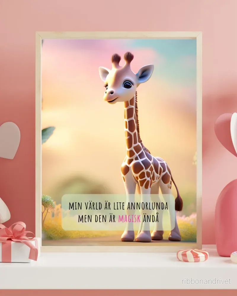 Poster - Giraff - Min värld är lite annorlunda men den är magisk ändå - Bild 2