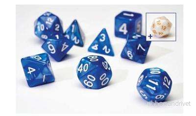 Sirius Dice – Pearl Blue Acrylic Tärningar