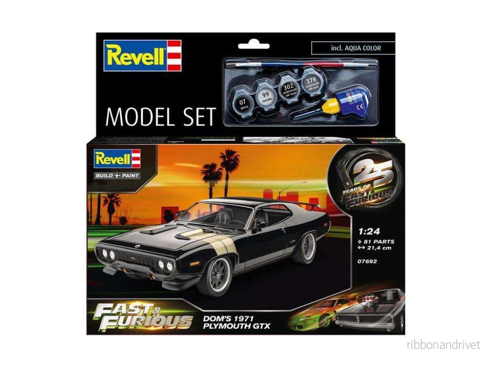 Revell Model Set F&F Dominic’s 1971 Plymouth GTX 1:24 Revell Model Set F&F Dominic’s 1971 Plymouth GTX 1:24