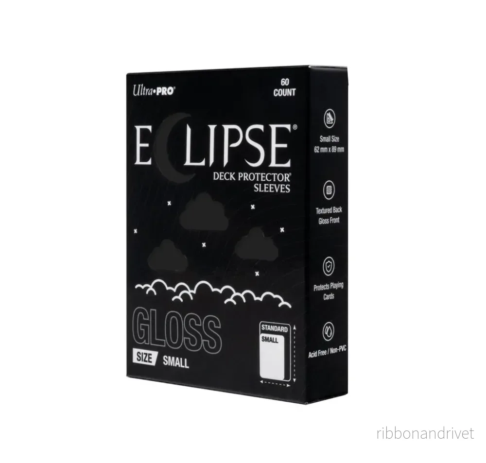 ECLIPSE® Gloss Small DECK PROTECTOR® Sleeves: Jet Black – 60-pack