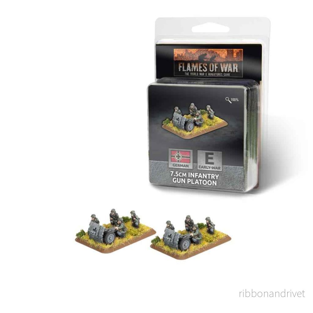Flames of War – 7,5 cm Infanteri Kanon Pluton (2 kanoner) Flames of War – 7,5 cm Infanteri Kanon Pluton (2 kanoner)