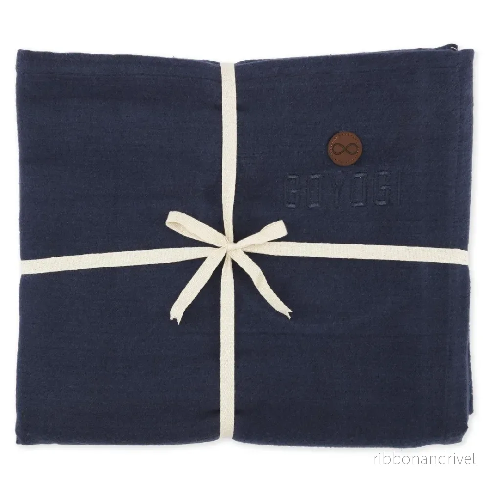 Calm Organic Cotton Yoga Blanket – Dark Blue Calm Organic Cotton Yoga Blanket – Dark Blue