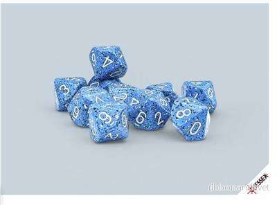 Speckled® Ocean Stone – set med tio d10-tärningar