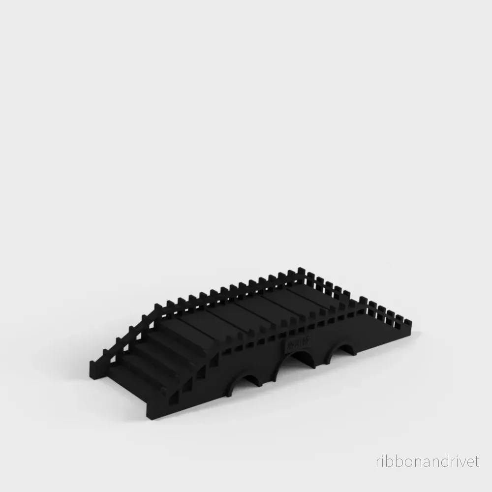 Dekorativ miniatyrbro för akvarium och landskap