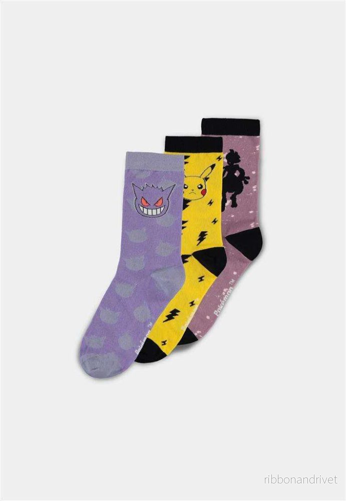 Pokémon herrstrumpor, 3-pack – Pikachu, Gengar & Mewtwo, 43–46