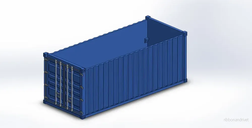 Modulär förvaringslåda i fraktcontainerdesign