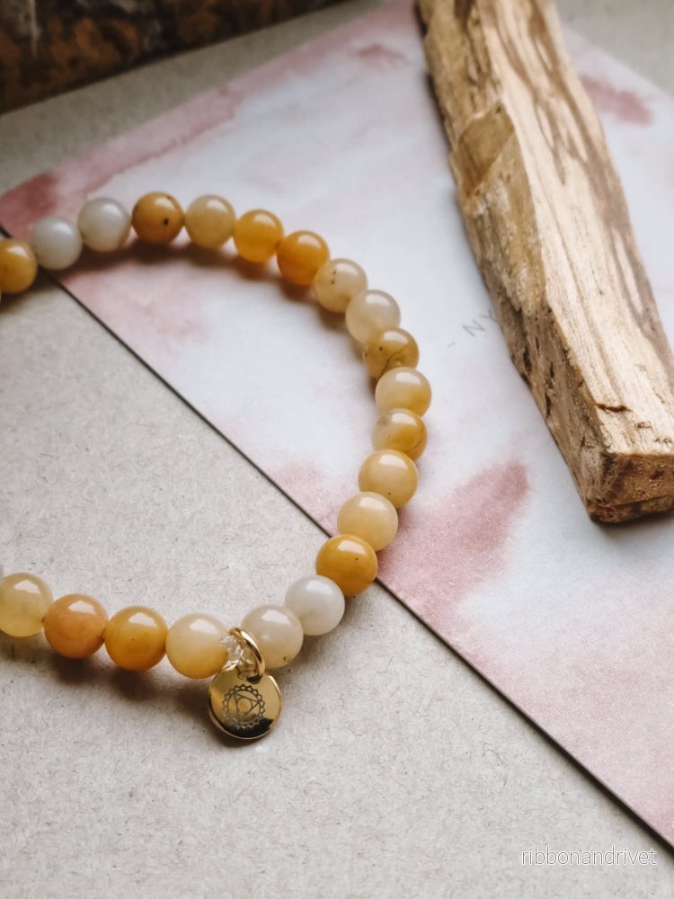 Mantra ENERGY-armband – Harmoni – Gul Jade –