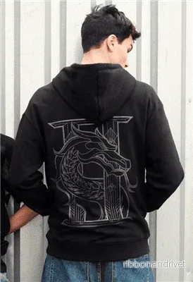 Mortal Kombat 2 herrhoodie med dragkedja – Dragon – 2XL - Bild 3