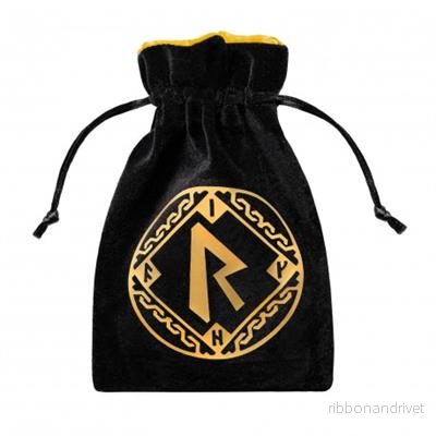 Runic Black & Golden Velour Dice Bag Runic Black & Golden Velour Dice Bag