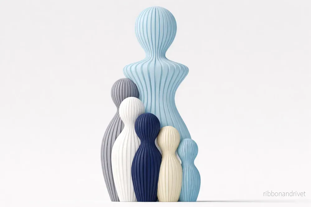 Mors dag-skulptur med 5 barn - Bild 3