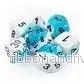 Chessex Gemini Polyhedral 7-Tärningsset - Vit-Turkos med Svart - Bild 2