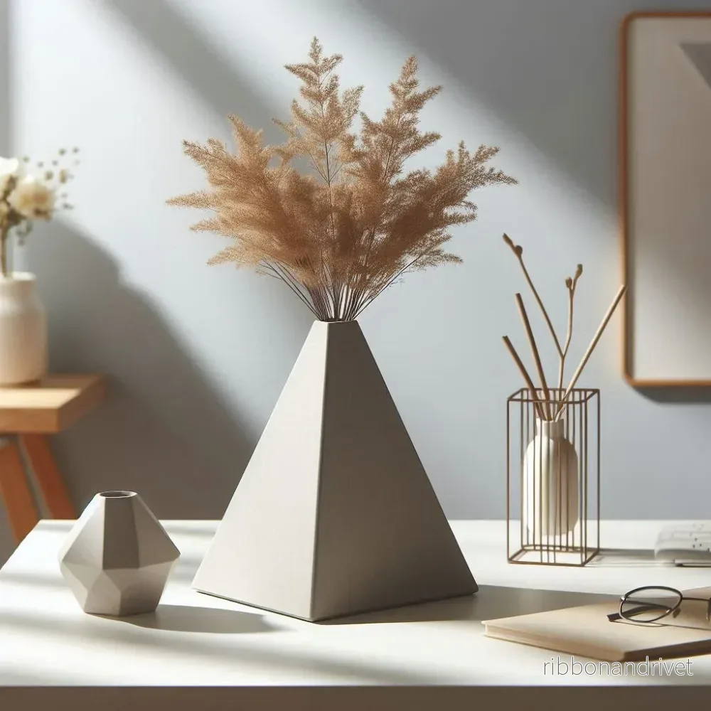 Modern minimalistisk vas i pyramidformad design