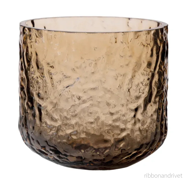 LJUSLYKTA Bärnsten Glas ERNST 9x10 cm