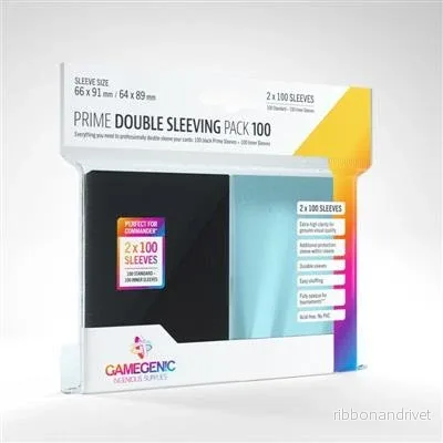 Gamegenic Prime Double Sleeving Pack Clear/Black (2×100 Sleeves) Gamegenic Prime Double Sleeving Pack Clear/Black (2×100 Sleeves)