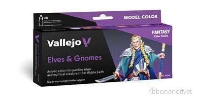 Vallejo - Model Color / Fantasy / Set med 8 färger - Alver & Tomtar av Angel Giraldez, 18 ml - Bild 2