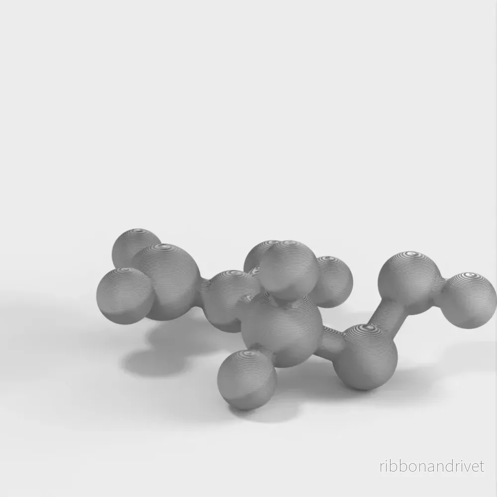Molekylär modell – Vinylacetat – atomär modell av slemmets huvudmonomer Molekylär modell – Vinylacetat – atomär modell av slemmets huvudmonomer