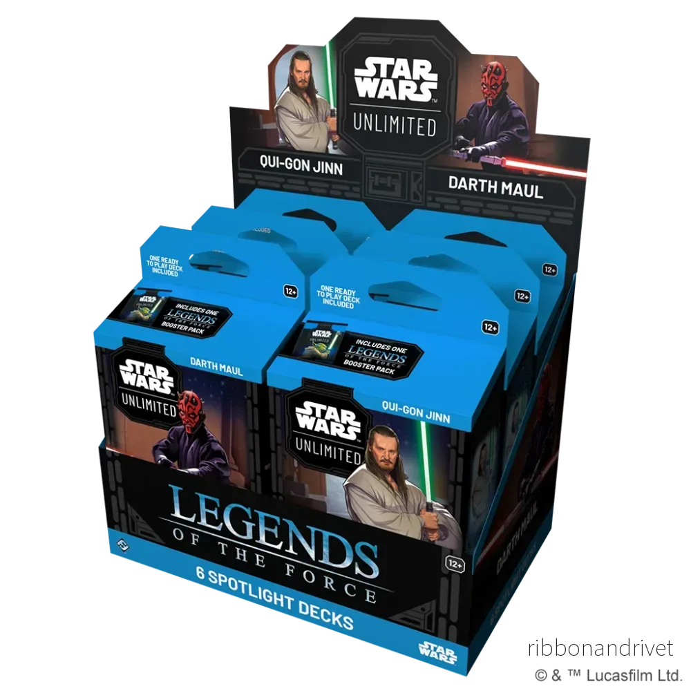 FFG – Star Wars: Unlimited – Legends of the Force Spotlight Deck Display (6 Decks) FFG – Star Wars: Unlimited – Legends of the Force Spotlight Deck Display (6 Decks)