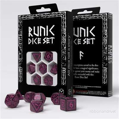 Runic Shimmering Svart och Magenta Tärningsset - Bild 2