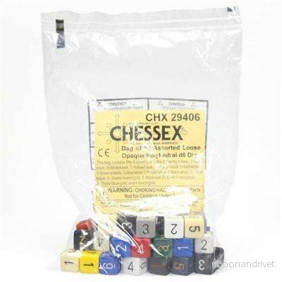 Chessex Opaque 50-pack Asst. Polyhedral d6 Dice